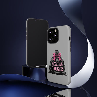 Negative Thoughts Phone Case, Tough Cases for Mental Wellness, Inspirational Gift, Motivational Phone Cover, Positive Vibes Protection
