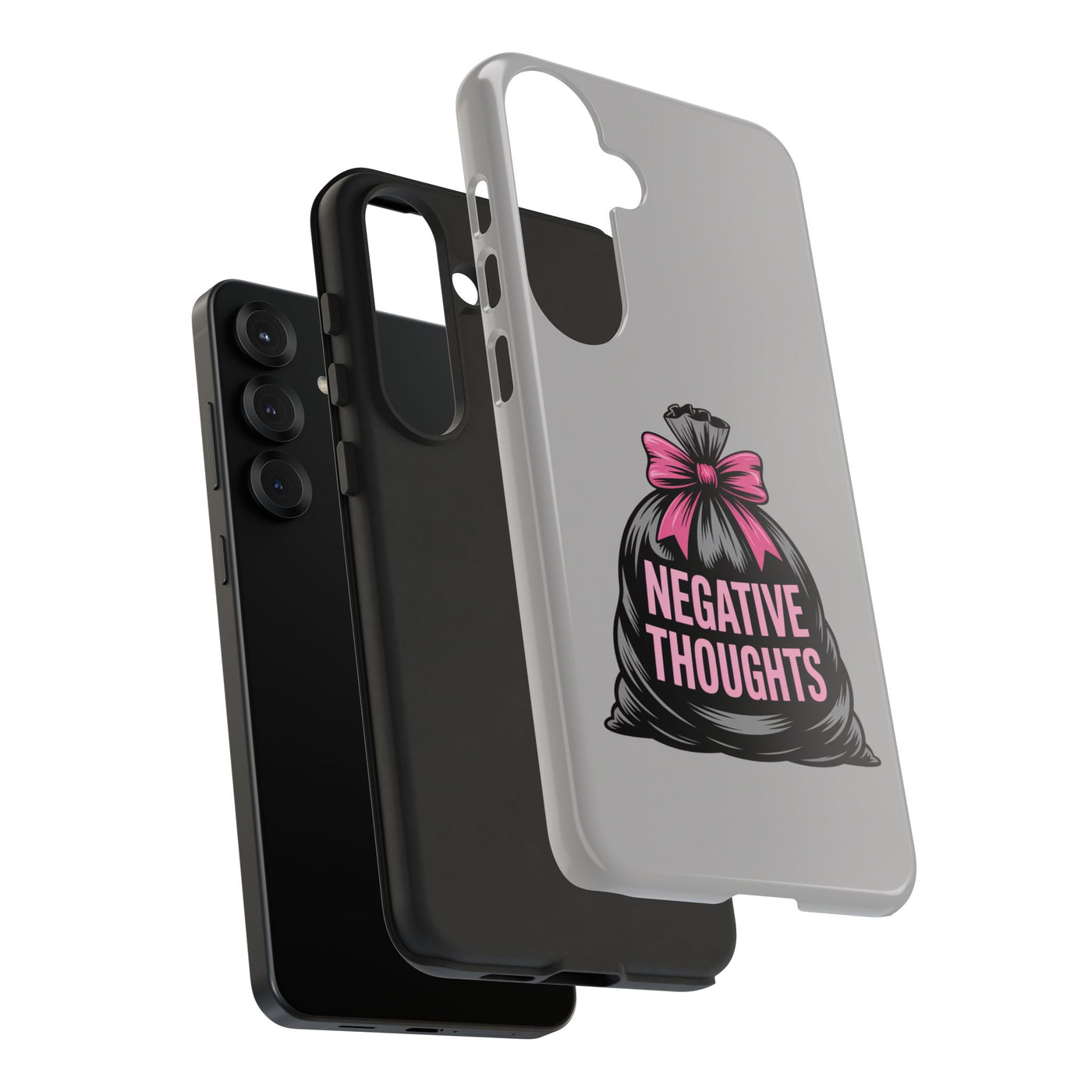 Negative Thoughts Phone Case, Tough Cases for Mental Wellness, Inspirational Gift, Motivational Phone Cover, Positive Vibes Protection