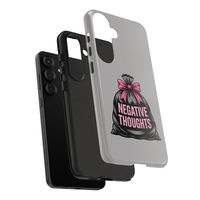 Negative Thoughts Phone Case, Tough Cases for Mental Wellness, Inspirational Gift, Motivational Phone Cover, Positive Vibes Protection