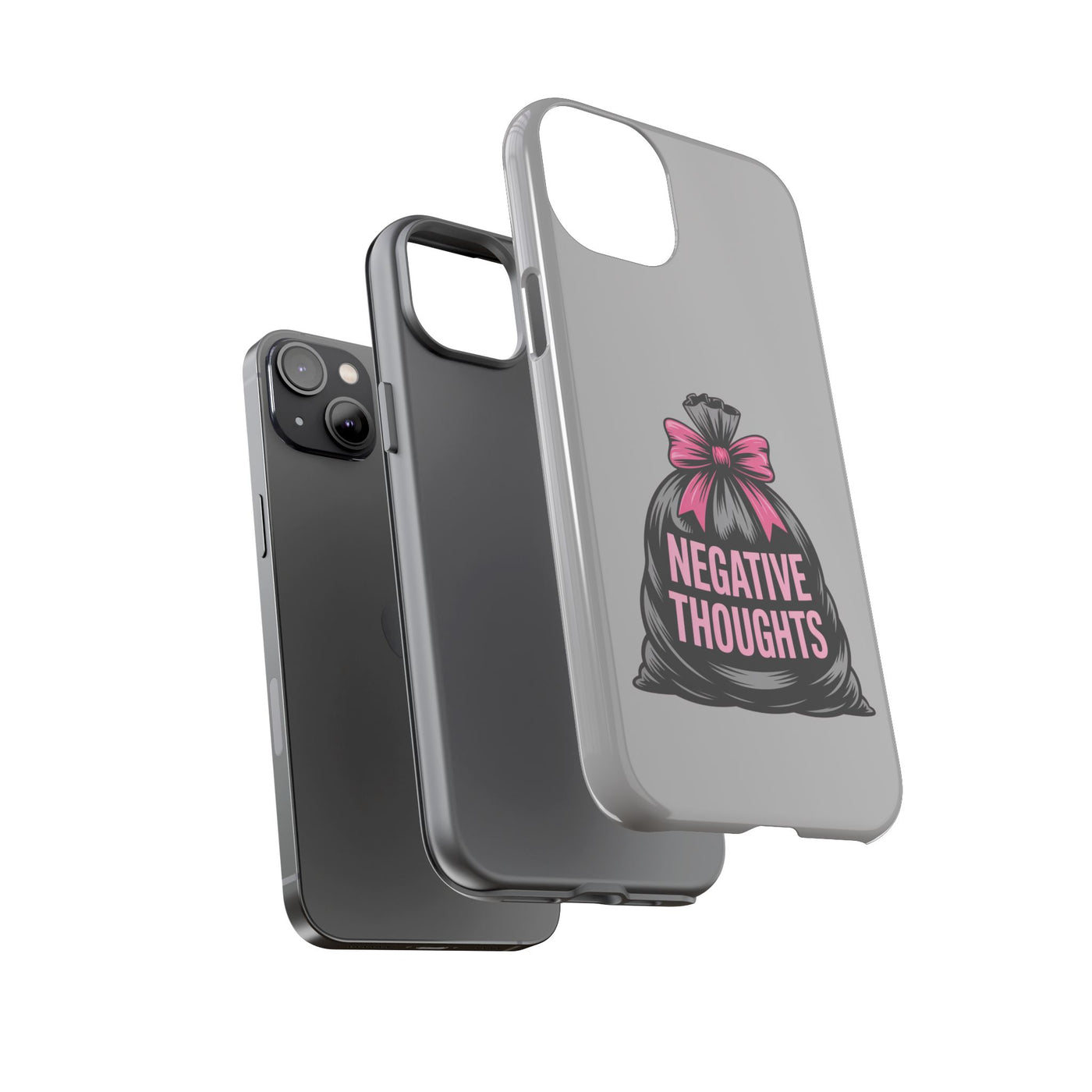 Negative Thoughts Phone Case, Tough Cases for Mental Wellness, Inspirational Gift, Motivational Phone Cover, Positive Vibes Protection