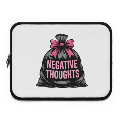 Laptop Sleeve with "Negative Thoughts" Design, Cute Laptop Bag, Gadget Sleeve, Gift for Students, Self-Care Accessory