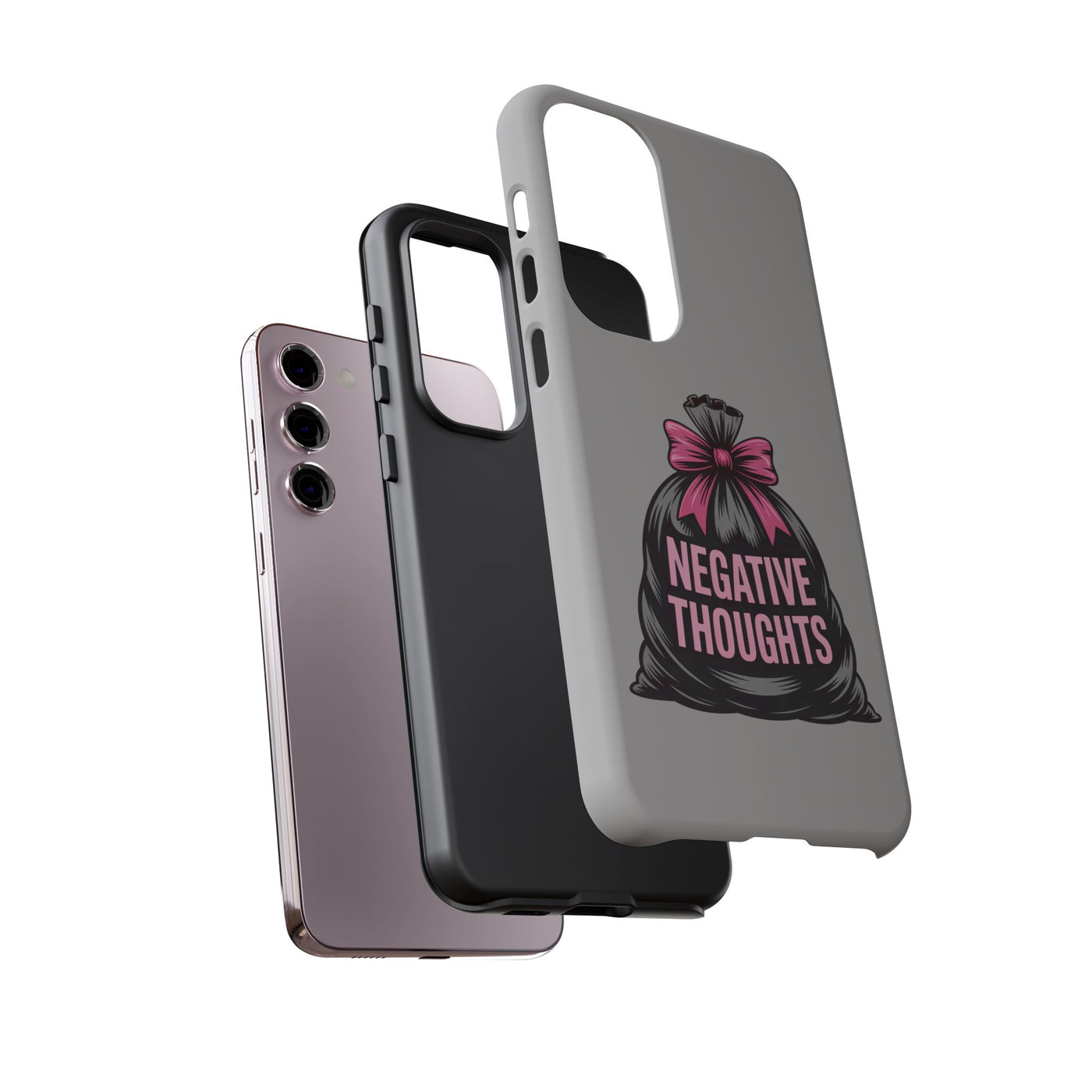 Negative Thoughts Phone Case, Tough Cases for Mental Wellness, Inspirational Gift, Motivational Phone Cover, Positive Vibes Protection
