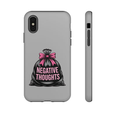 Negative Thoughts Phone Case, Tough Cases for Mental Wellness, Inspirational Gift, Motivational Phone Cover, Positive Vibes Protection