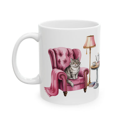 Vintage Cozy Cat - Ceramic Mug