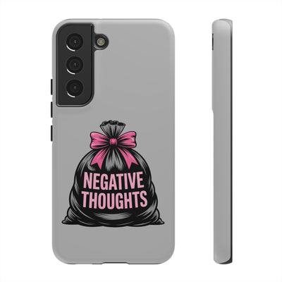 Negative Thoughts Phone Case, Tough Cases for Mental Wellness, Inspirational Gift, Motivational Phone Cover, Positive Vibes Protection