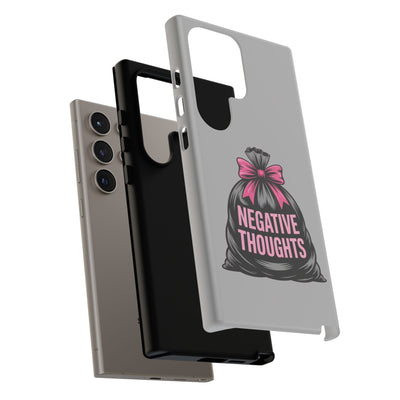 Negative Thoughts Phone Case, Tough Cases for Mental Wellness, Inspirational Gift, Motivational Phone Cover, Positive Vibes Protection