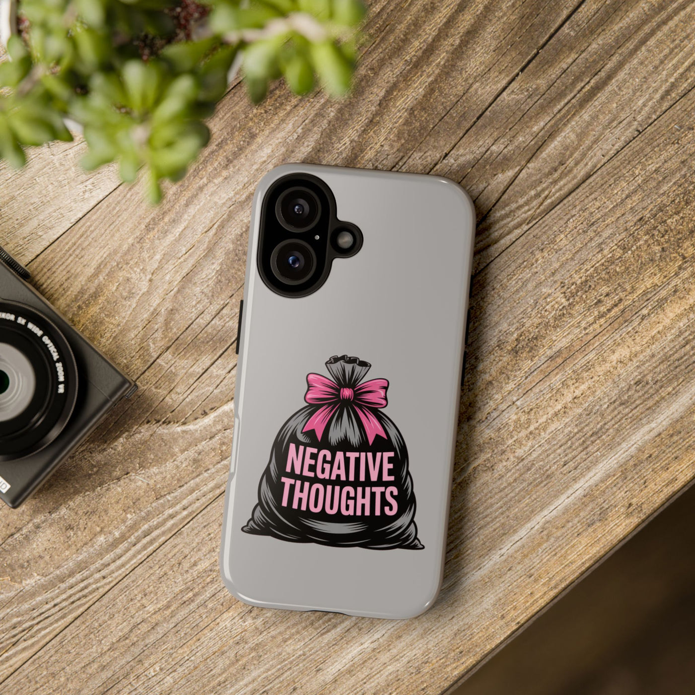 Negative Thoughts Phone Case, Tough Cases for Mental Wellness, Inspirational Gift, Motivational Phone Cover, Positive Vibes Protection
