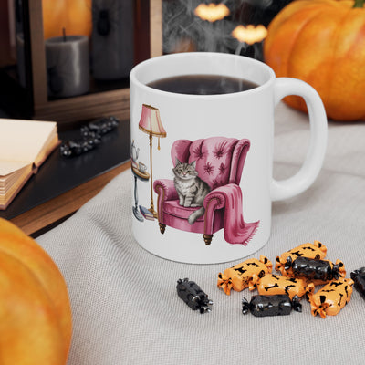 Vintage Cozy Cat - Ceramic Mug