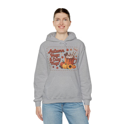 Autumn Hugs & Cozy Mugs Hoodie - Cozy Unisex Sweatshirt