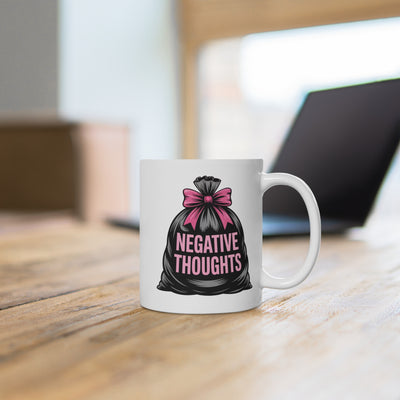 Negative Thoughts Ceramic Mug - Quirky Gift for Mental Health Awareness, Coffee Lover, Self-Care, Inspirational Mug, Motivational Tea Cup