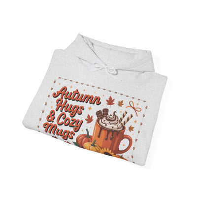 Autumn Hugs & Cozy Mugs Hoodie - Cozy Unisex Sweatshirt