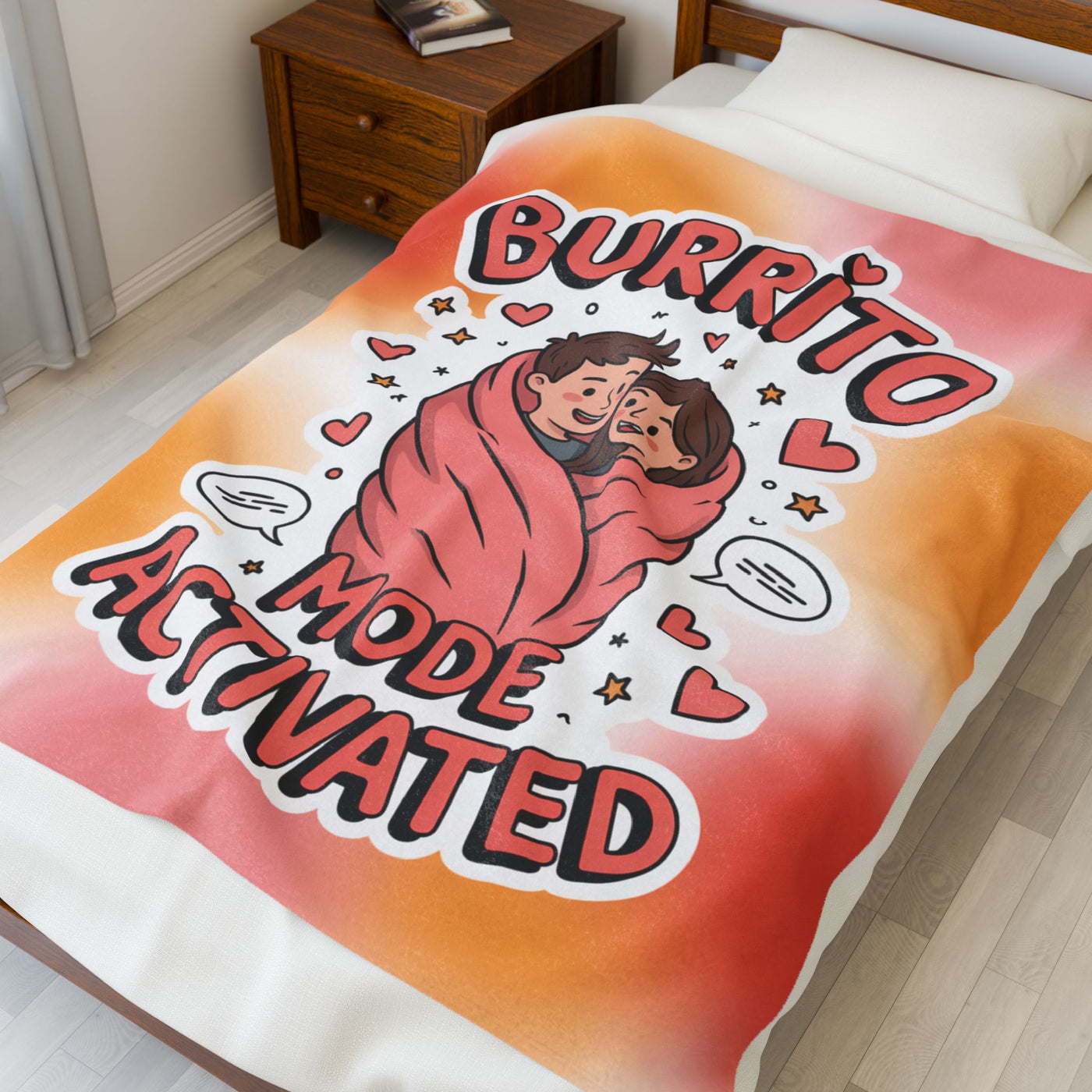 Burrito Mode Activated - Velveteen Plush Blanket