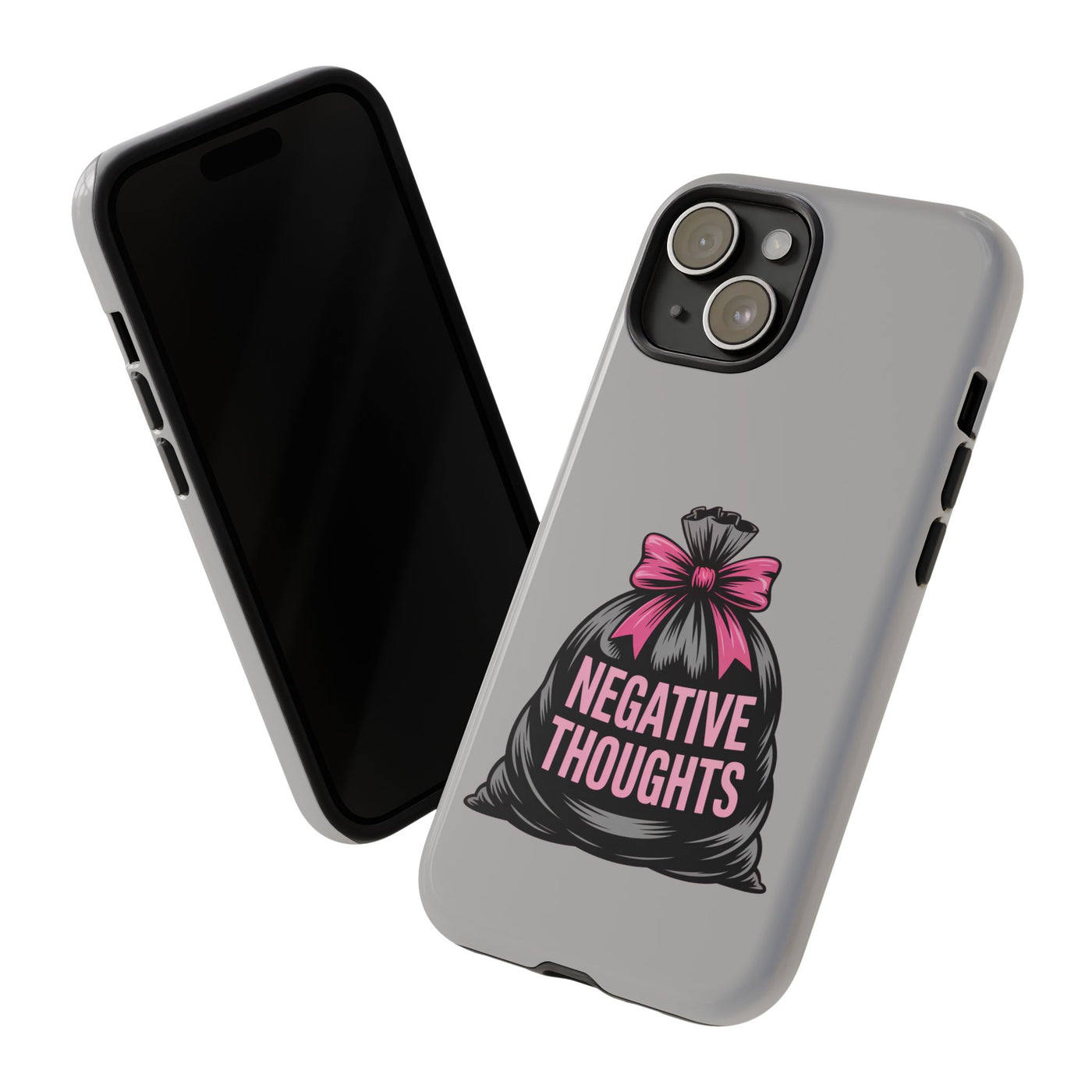Negative Thoughts Phone Case, Tough Cases for Mental Wellness, Inspirational Gift, Motivational Phone Cover, Positive Vibes Protection