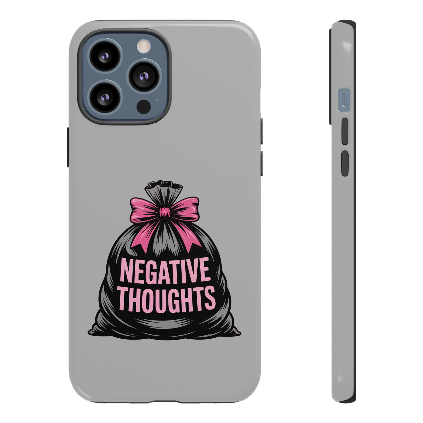 Negative Thoughts Phone Case, Tough Cases for Mental Wellness, Inspirational Gift, Motivational Phone Cover, Positive Vibes Protection