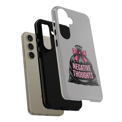 Negative Thoughts Phone Case, Tough Cases for Mental Wellness, Inspirational Gift, Motivational Phone Cover, Positive Vibes Protection