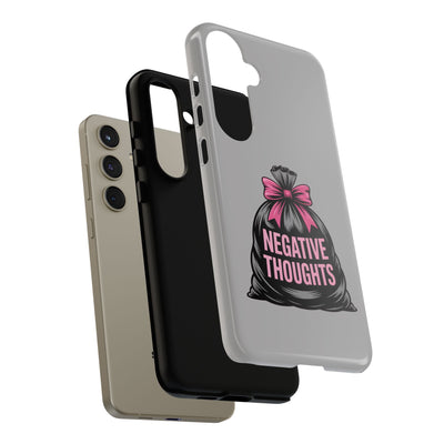 Negative Thoughts Phone Case, Tough Cases for Mental Wellness, Inspirational Gift, Motivational Phone Cover, Positive Vibes Protection