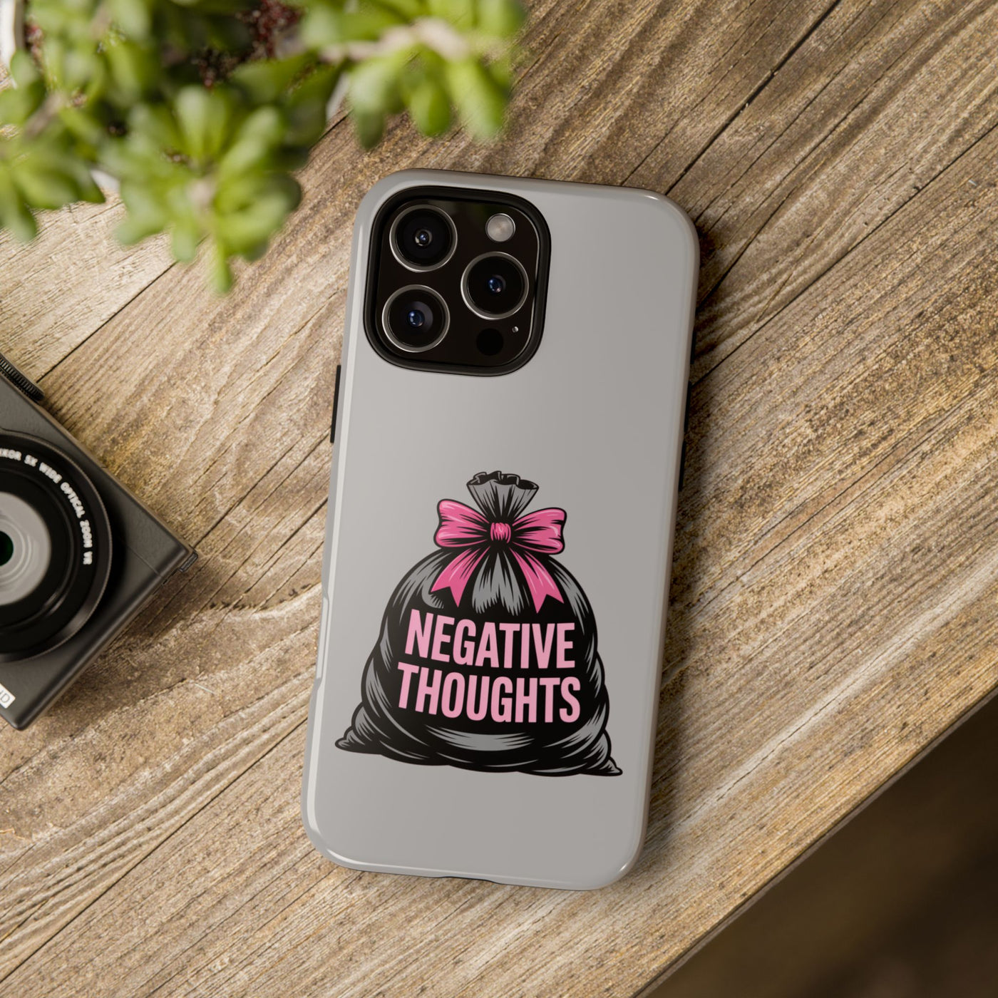 Negative Thoughts Phone Case, Tough Cases for Mental Wellness, Inspirational Gift, Motivational Phone Cover, Positive Vibes Protection