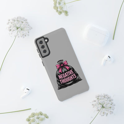 Negative Thoughts Phone Case, Tough Cases for Mental Wellness, Inspirational Gift, Motivational Phone Cover, Positive Vibes Protection