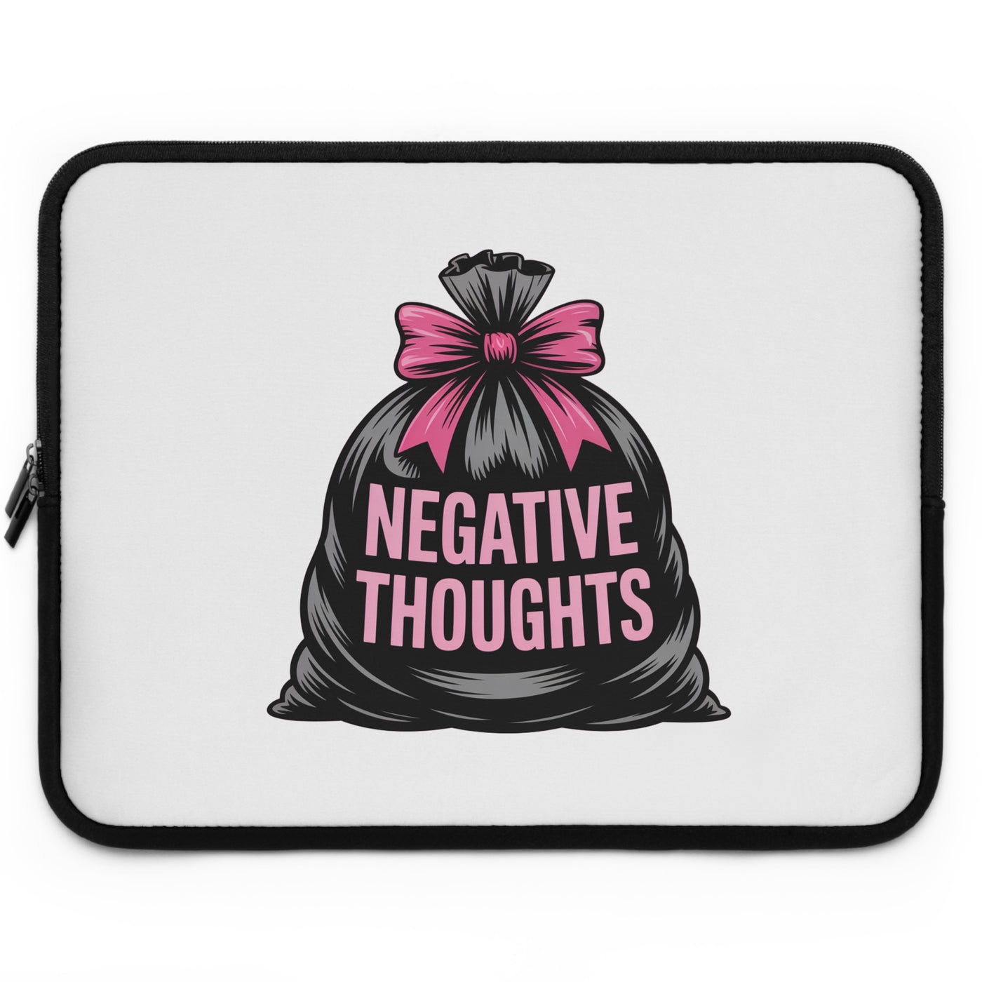 Laptop Sleeve with "Negative Thoughts" Design, Cute Laptop Bag, Gadget Sleeve, Gift for Students, Self-Care Accessory