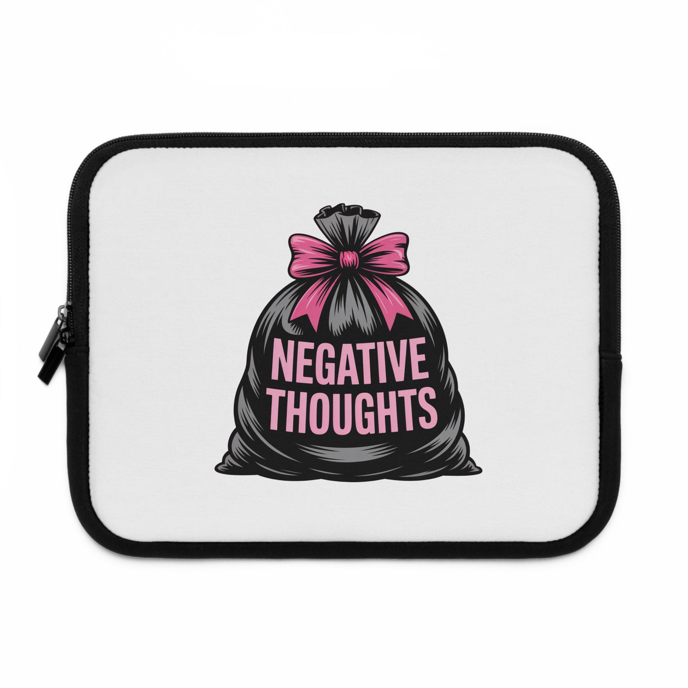 Laptop Sleeve with "Negative Thoughts" Design, Cute Laptop Bag, Gadget Sleeve, Gift for Students, Self-Care Accessory