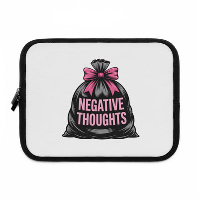 Laptop Sleeve with "Negative Thoughts" Design, Cute Laptop Bag, Gadget Sleeve, Gift for Students, Self-Care Accessory
