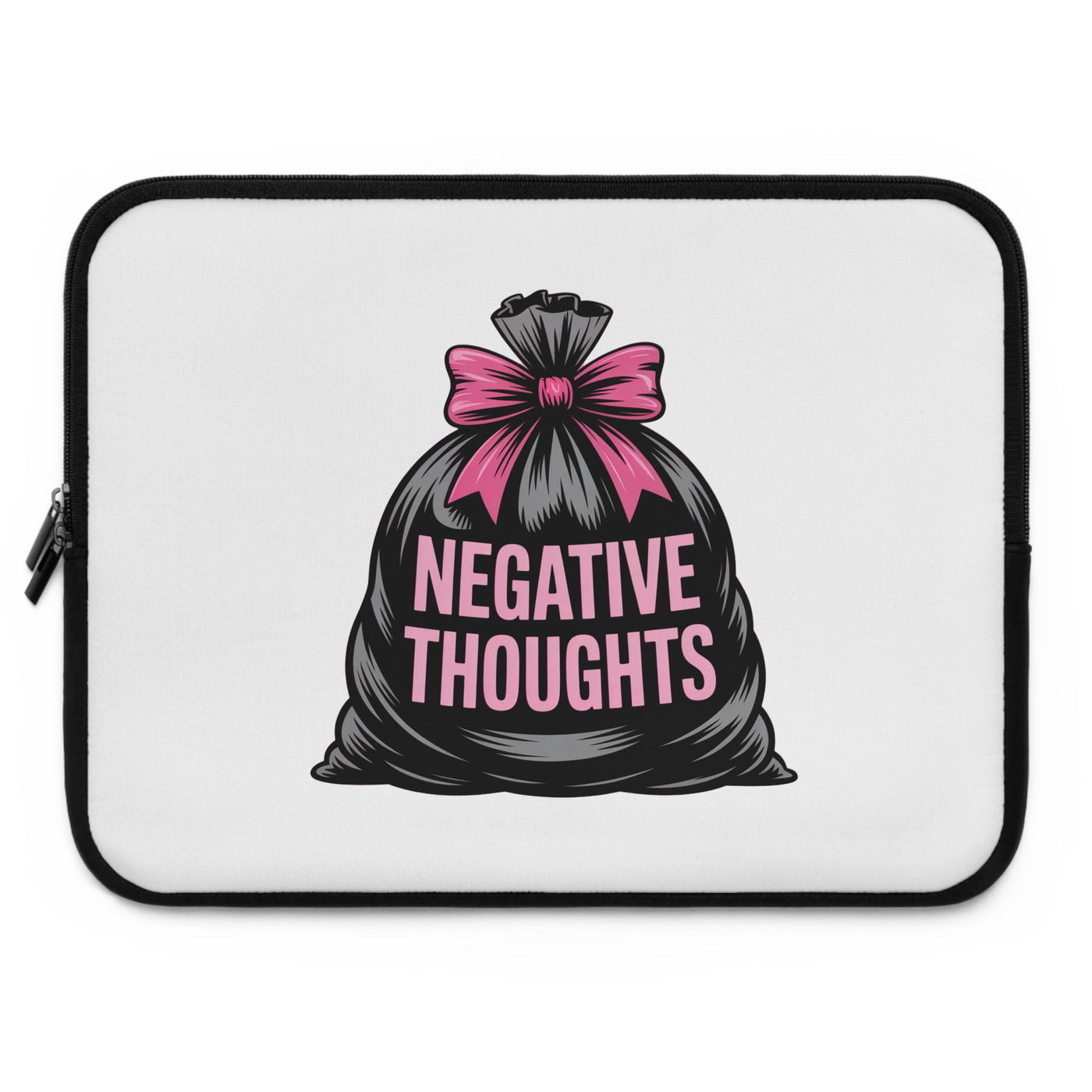 Laptop Sleeve with "Negative Thoughts" Design, Cute Laptop Bag, Gadget Sleeve, Gift for Students, Self-Care Accessory