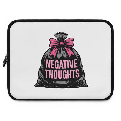 Laptop Sleeve with "Negative Thoughts" Design, Cute Laptop Bag, Gadget Sleeve, Gift for Students, Self-Care Accessory