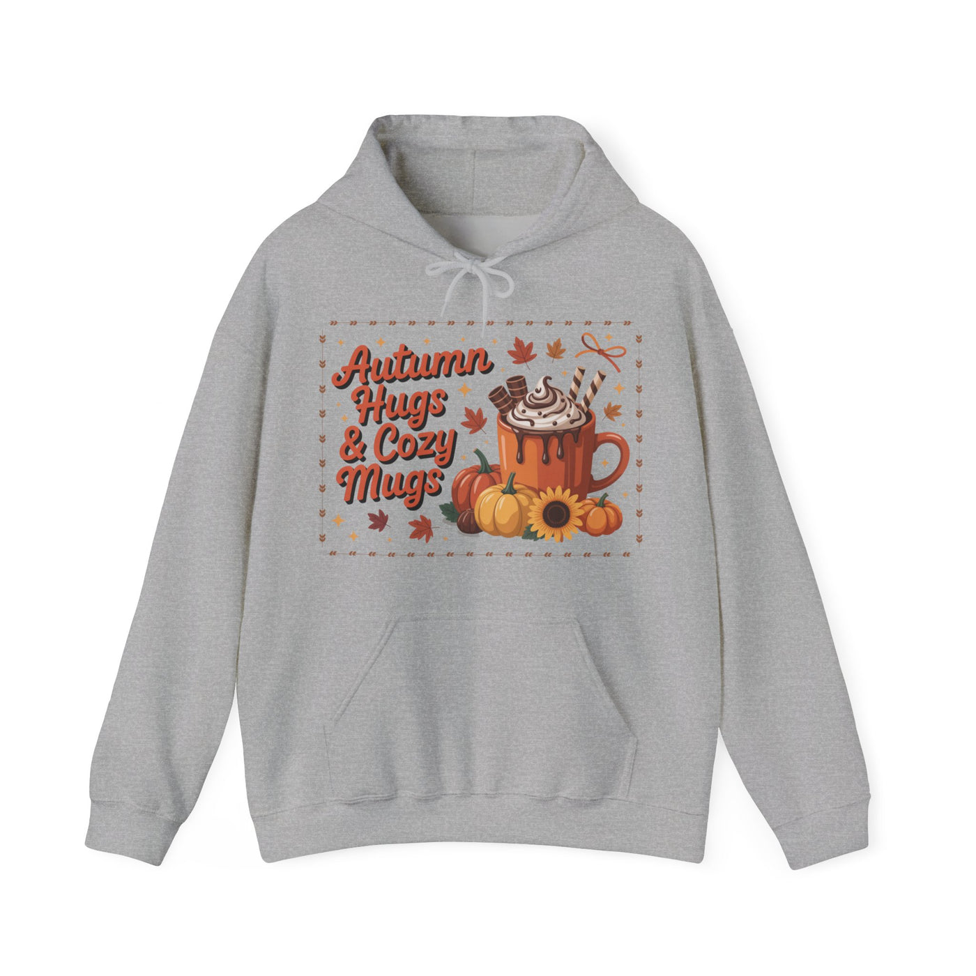 Autumn Hugs & Cozy Mugs Hoodie - Cozy Unisex Sweatshirt