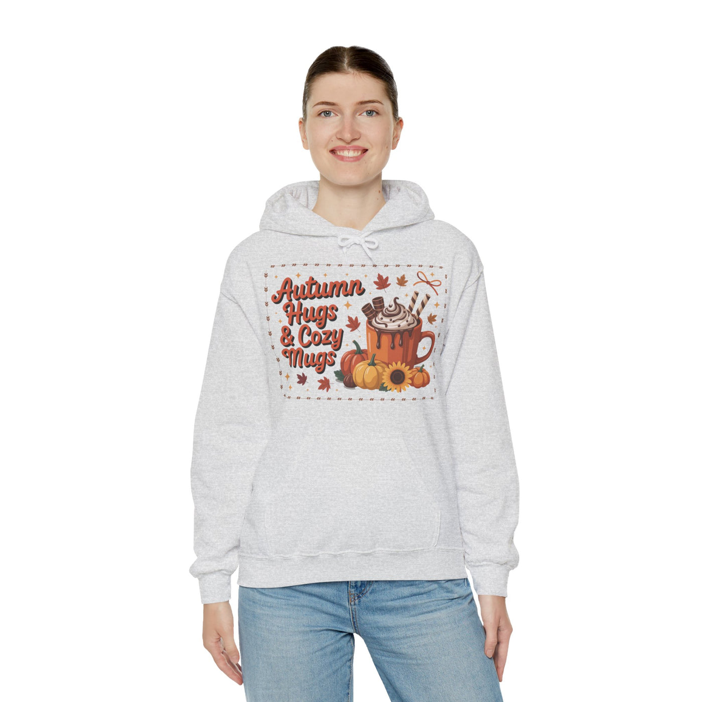 Autumn Hugs & Cozy Mugs Hoodie - Cozy Unisex Sweatshirt