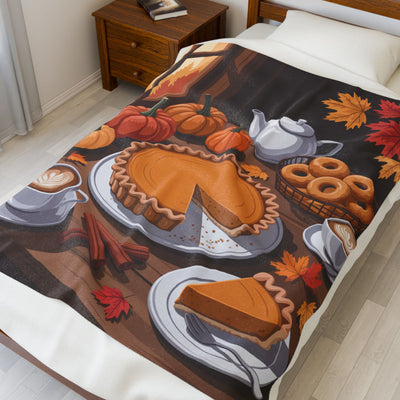 Cozy Fall Plush Velveteen Blanket
