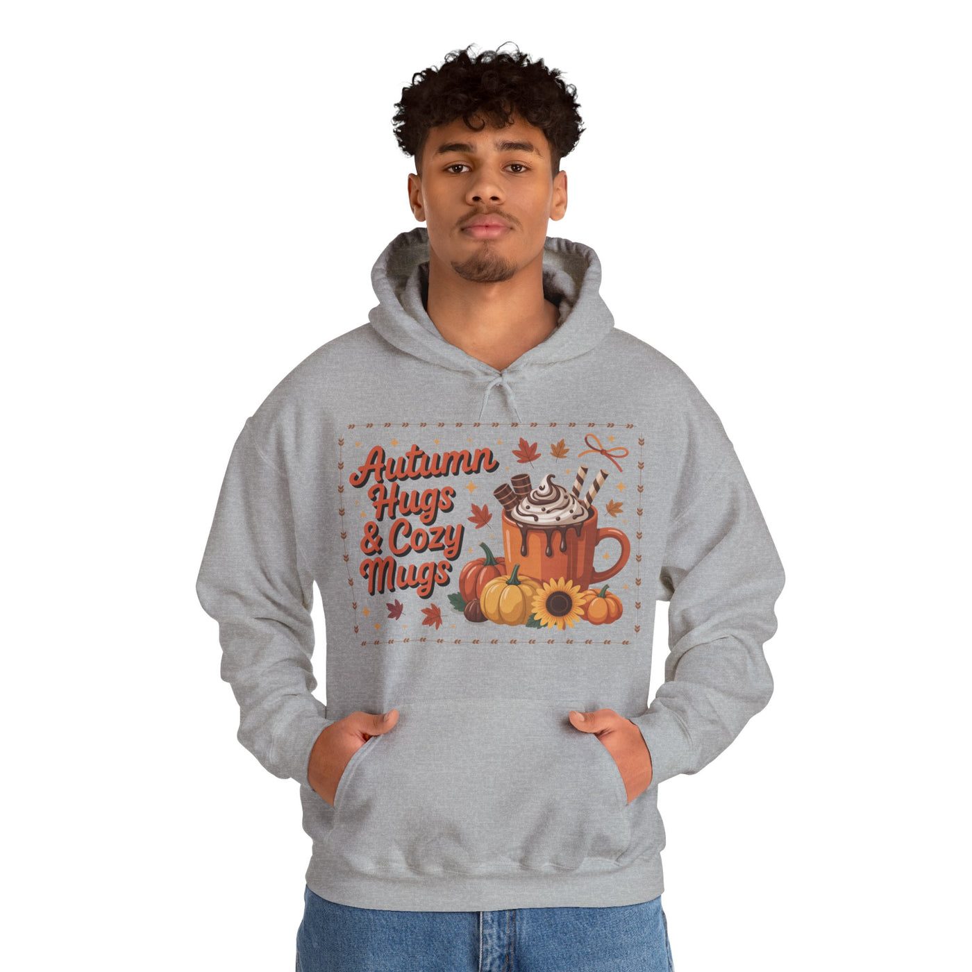 Autumn Hugs & Cozy Mugs Hoodie - Cozy Unisex Sweatshirt
