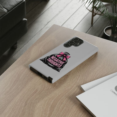Negative Thoughts Phone Case, Tough Cases for Mental Wellness, Inspirational Gift, Motivational Phone Cover, Positive Vibes Protection