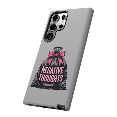 Negative Thoughts Phone Case, Tough Cases for Mental Wellness, Inspirational Gift, Motivational Phone Cover, Positive Vibes Protection