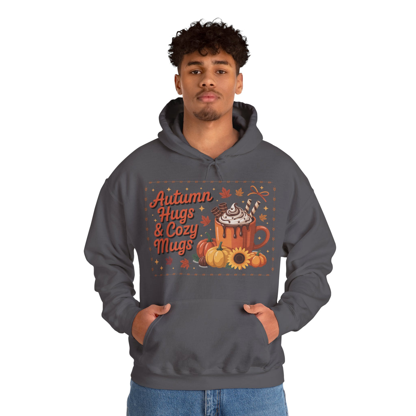 Autumn Hugs & Cozy Mugs Hoodie - Cozy Unisex Sweatshirt