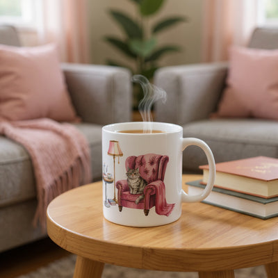 Vintage Cozy Cat - Ceramic Mug